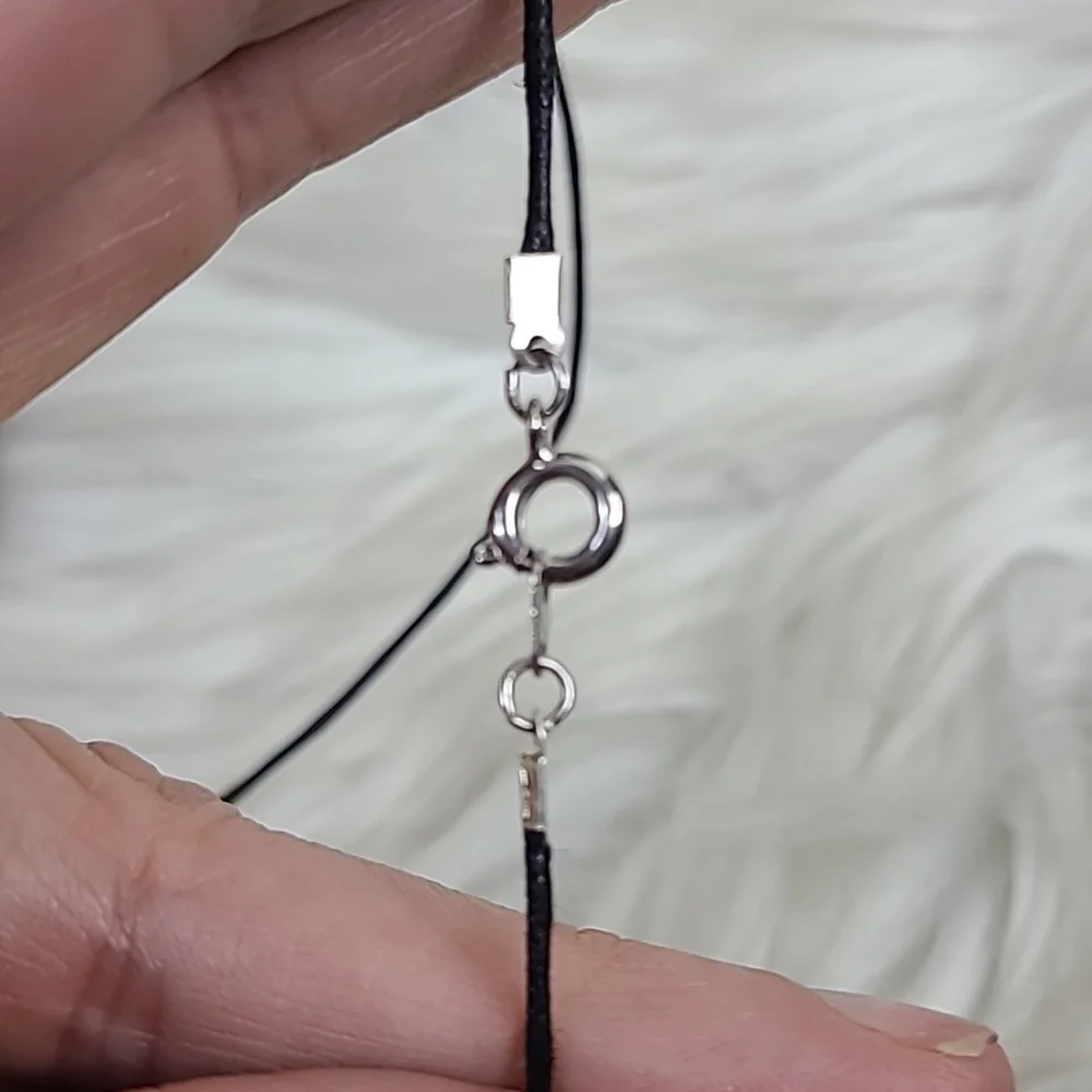 Necklace Pendant Wood Horn Black Tan Vegan Unisex Gift Handmade Surfer Travel - Picture 5 of 5